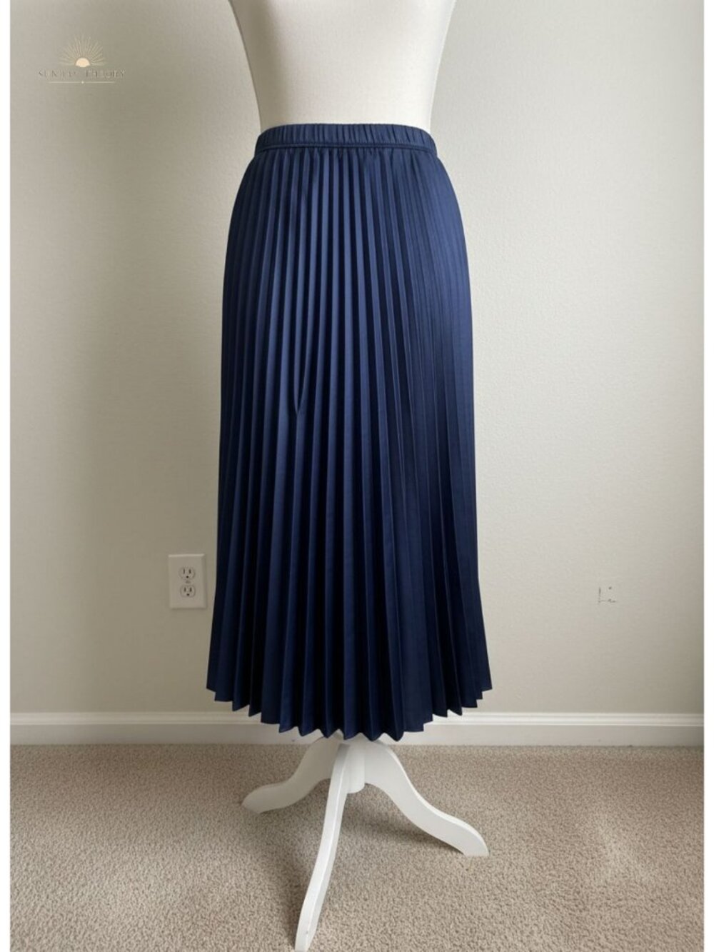 Allegra K Women Pleated Midi Skirt High Waisted Metallic Party Skirt